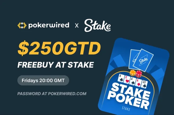 Grafika Stake Poker użyta przez PokerWired przy zapowiedzi freebuya
